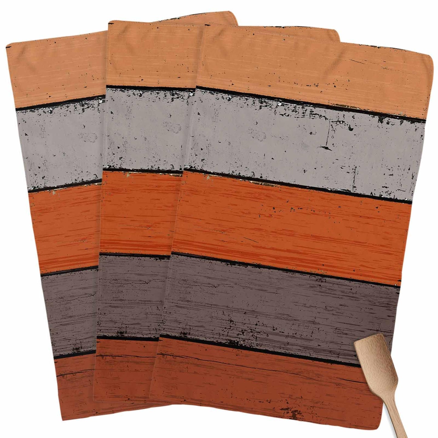 Cotton Kitchen Towels 3 Pack 18 X 28 Inch Farmhouse Rustic Barn Door Burnt Orange Grey Super Soft Tea Towels/Bar Towels/Hand Towels Absorbent