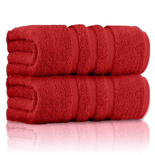 GC GAVENO CAVAILIA 100% Ringspun Cotton Bath Towels, Luxury 550 GSM Zero Twist Towel Sheets, Red, 80x140 Bath Sheet
