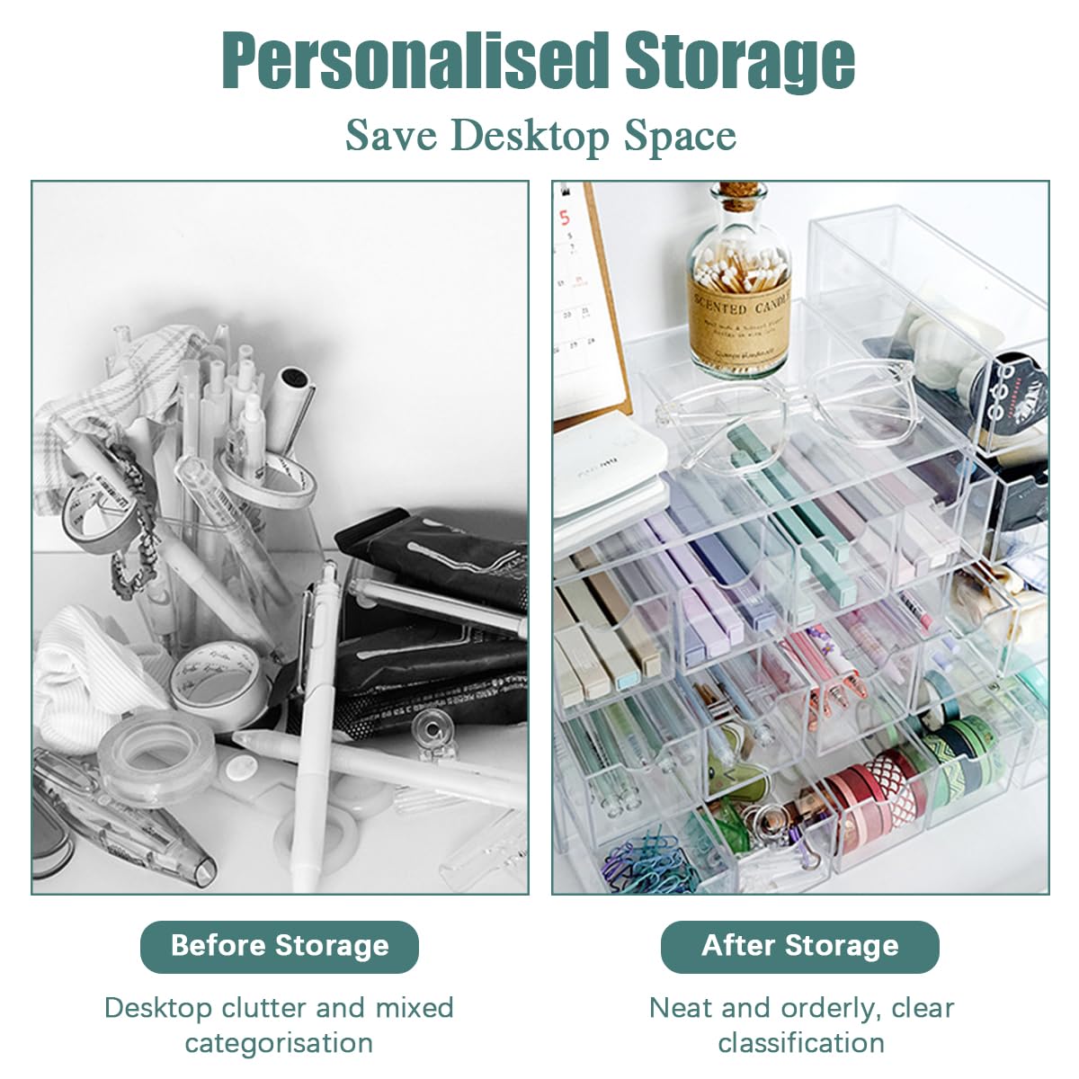 HMIEPRS 4-Drawer Sunglasses Organiser, Clear Acrylic Box