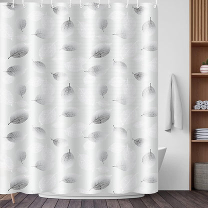 BANLMEYD Shower Curtain, Premium PEVA Mould Resistant Waterproof Shower Curtain with Rustproof Grommets and 12 Hooks for Wet Rooms, Shower