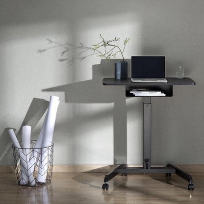 Maclean MC-903 Höhenverstellbarer Laptoptisch mit Rollen und mit Einer Schublade Sitz-steh-Schreibtisch Höhenverstellbar bis max. 113cm max. 8kg