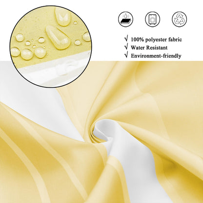 GCIREC Shower Curtain, 90x180cm, Modern Abstract Yellow White Ombre Striped Minimalist Art Waterproof Fabric Machine Washable Bathroom Curtain with
