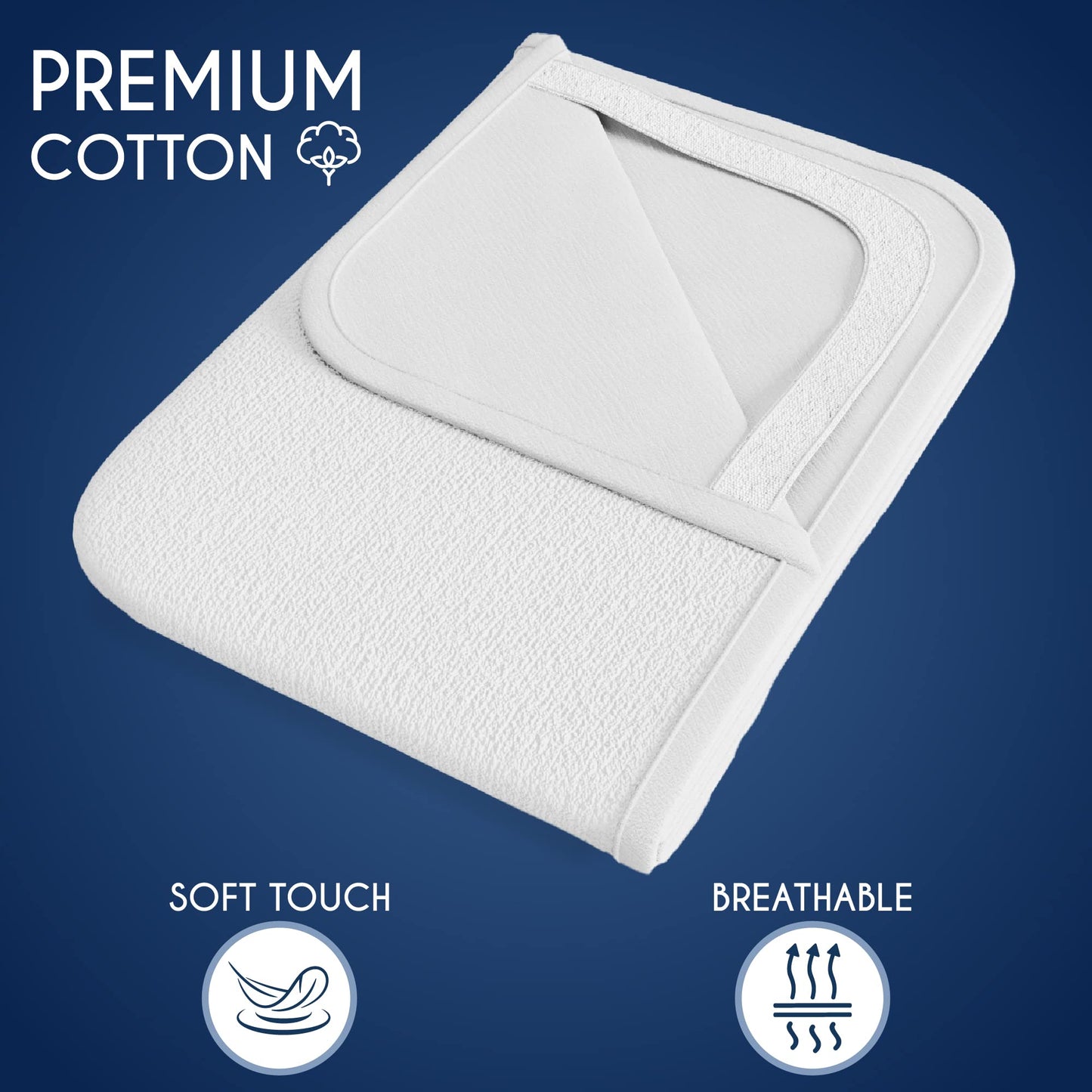 Dreamzie Mattress Protector Waterproof with 4 Elastic Corners - Made in EU - OEKO-TEX® Certified- For Mattress 80 x 200 cm