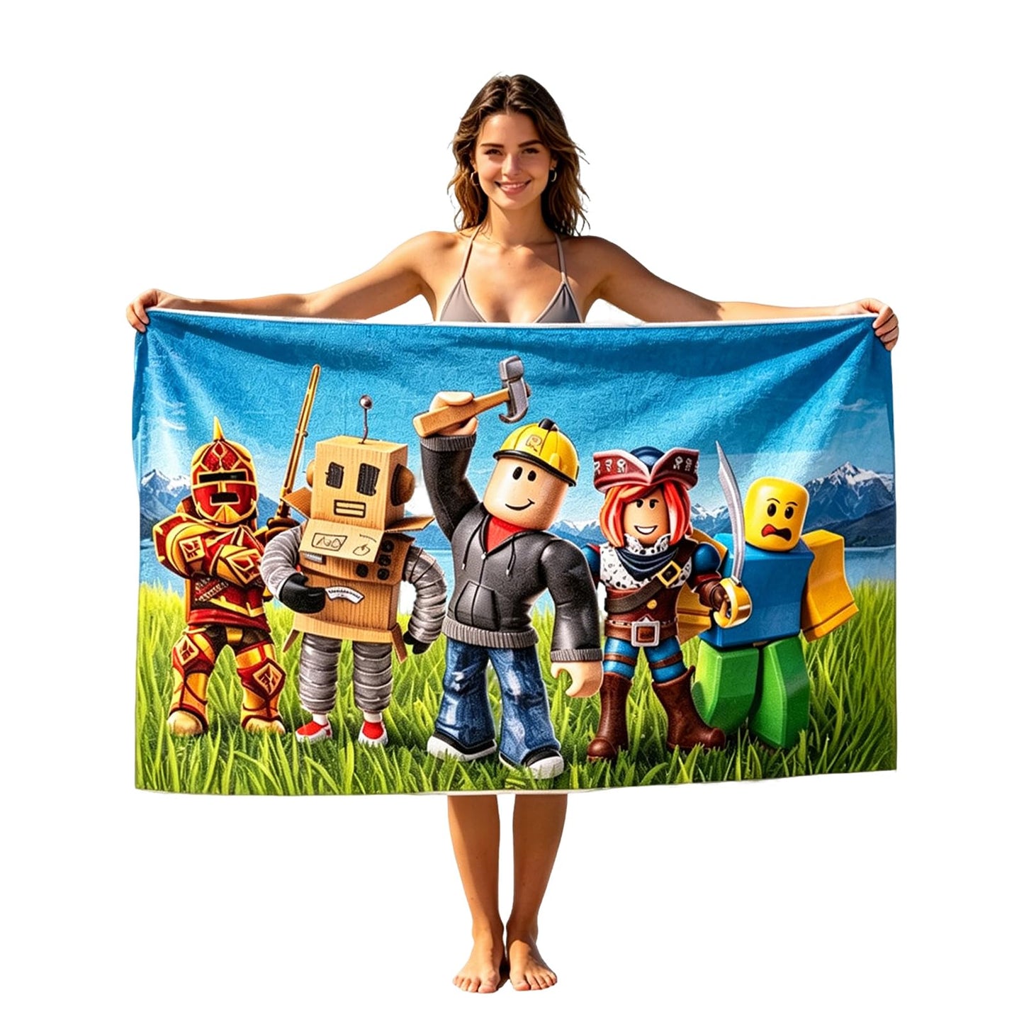 Driflo Roblx Beach Towels, Roblx Bath Towel, 29.5 * 59in Bath Towel, Super Soft and Durable for Bathroom, Gifts for Fans