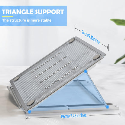 Jumkeet Laptop Stand,Foldable Portable Ventilated Desktop Laptop Holder,Universal Lightweight&Adjustable Ergonomic Tray Mount Compatible with
