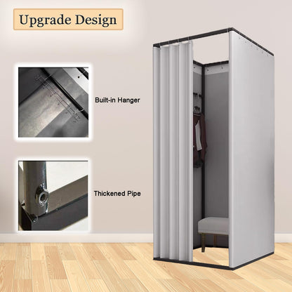 Portable Fitting Room for Clothing Store, Mobile Changing room with shading curtain, Foldable Temporary Privacy Protection dressing Room for Mall