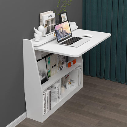 Pmnianhua Wall Mounted Drop-leaf Table, Wooden Laptop Desk, Foldable Hanging Table Shelf
