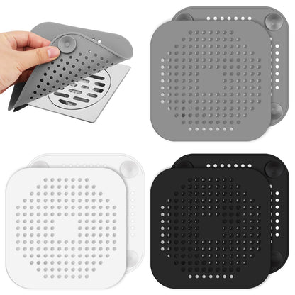 3Pcs Drain Hair Catcher - 5.7'' Silicone Shower Drain Protector - Reusable Sink Drain Strainer Hair Stopper for Shower Bathtub, Bathroom