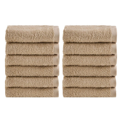 NELLA BIAGINI Minerva Bathroom Washcloths 30 x 30 cm, Set of 12, 100% Pure Terry Cotton, 420 g/m², Soft, Absorbent, Practical, Durable, Solid Colour