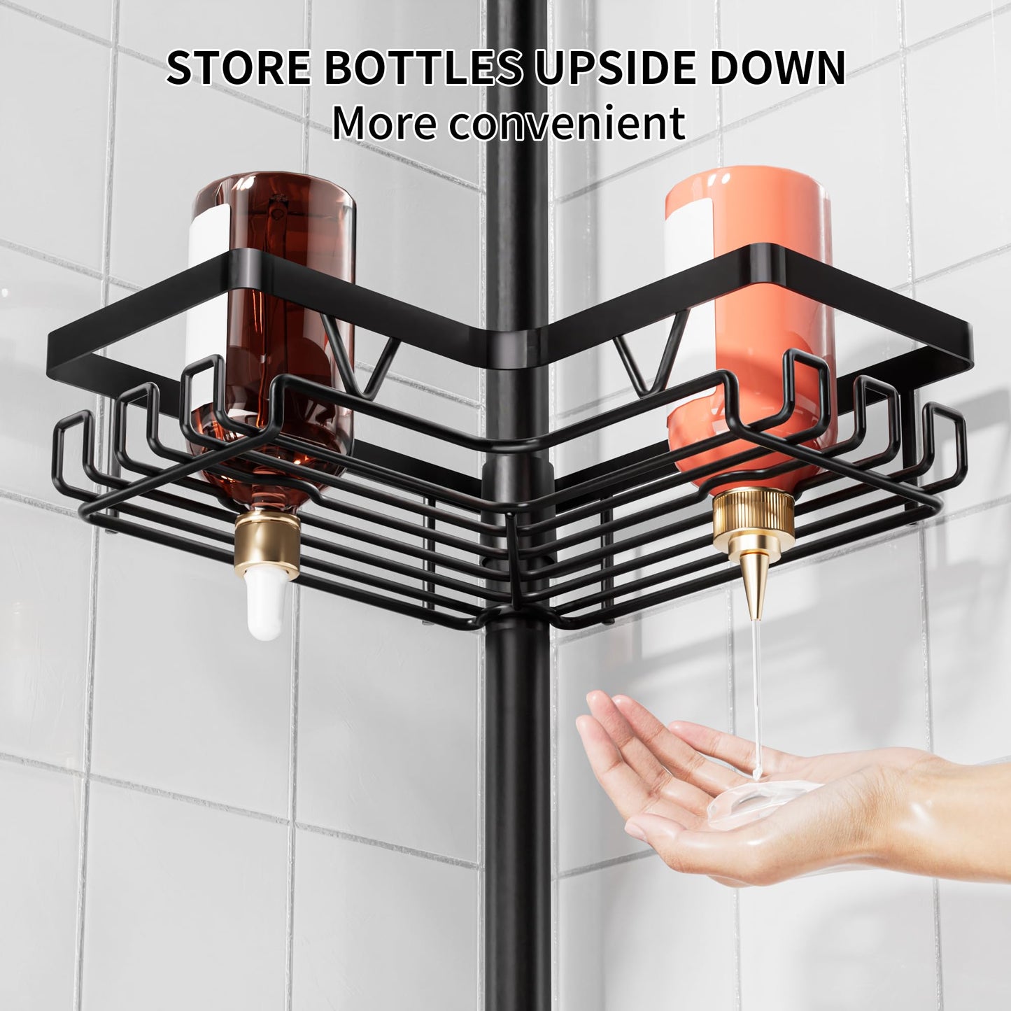 Daoun Corner Shower Caddy, Telescopic Shower Storage with Adjustable Height