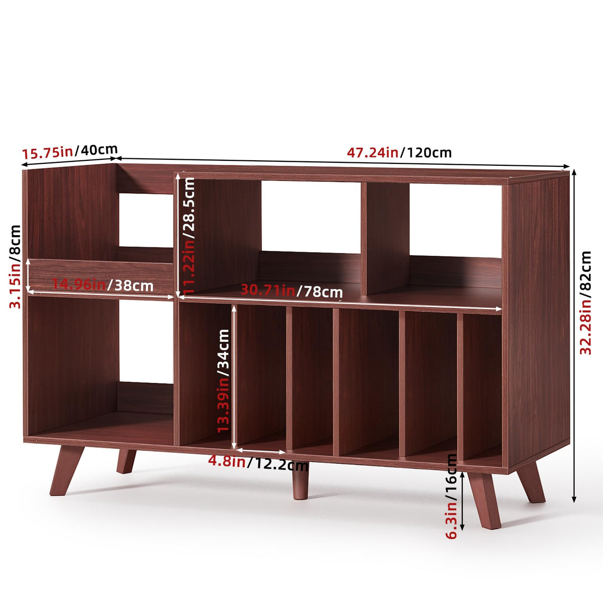 LELELINKY Large Record Player Stand, Turntable Stand with Storage, Vinyl Holder with Display Area, Record Player Table Holds Up to 450 Albums