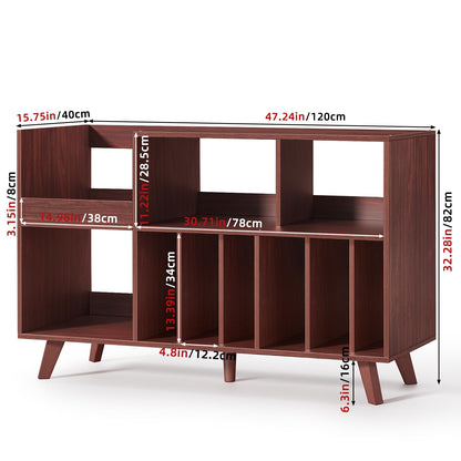 LELELINKY Large Record Player Stand, Turntable Stand with Storage, Vinyl Holder with Display Area, Record Player Table Holds Up to 450 Albums