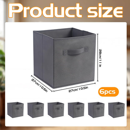 Resszo Cube Storage Boxes Set of 6, 27x27 Cubes with Handles