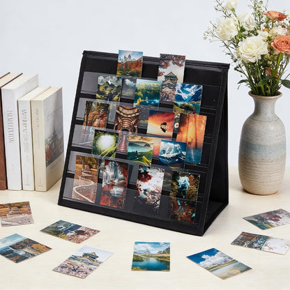 UNICRAFTALE 5 Tiers Black Double Sided Portable Bookmark Display Stand for Universal Bookmarks 3 Layers Portable Greeting Card Sticker Holder Display