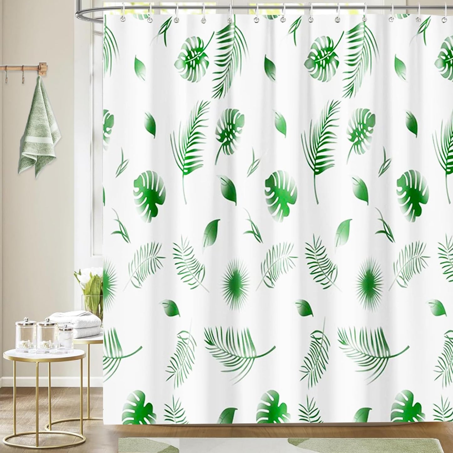 zhaoyeqing Shower Curtain Mould Proof Mildew Resistant - Bathroom Curtain with 12 Hooks - Waterproof Fabric Bathtub Curtain, Washable, Quick Dry