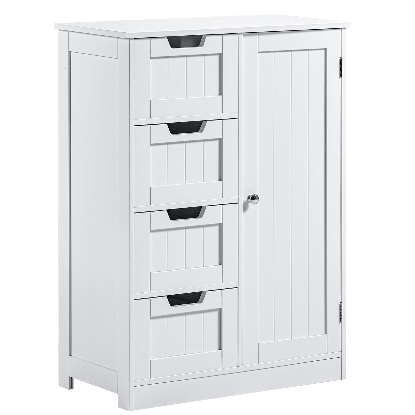 Bath Vida Priano Freestanding 4 Drawer 1 Door Bathroom Floor Cabinet, White