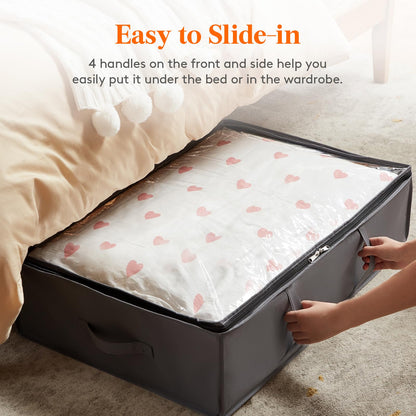 Lifewit 2 Pack 40L Under Bed Storage, Underbed Storage Boxes with lid Clothes Storage Bag Wardrobe Storage Organiser with Reinforced Handle
