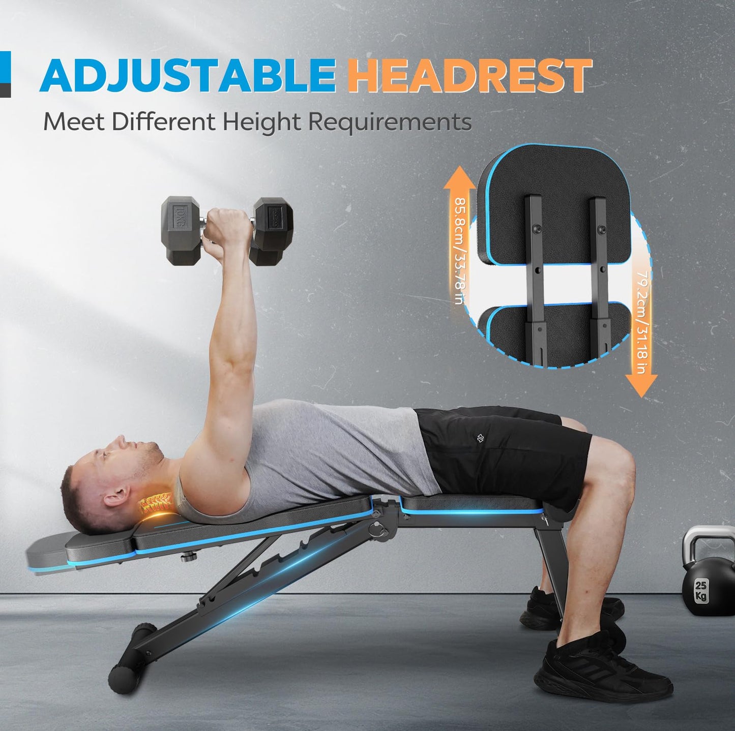 MAHAO Weight Benches Adjustable Workout Bench Foldable Bench Press for Home Gym Incline Decline Flat Exercise bench for Strength Training with