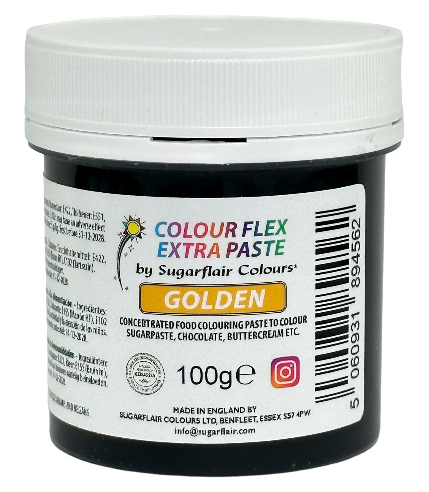 Colour Flex Food Colouring Paste Golden - Extra Concentrated, Vibrant Food Colouring For Buttercream, Chocolate, Sugar Paste, Icing, Fondant, Royal
