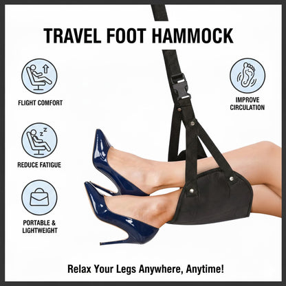 Foot Hammock for Flight, Airplane Foot Rest and Leg Hammock for Long Haul Flight, Portable Plane Essentials with Storage Bag