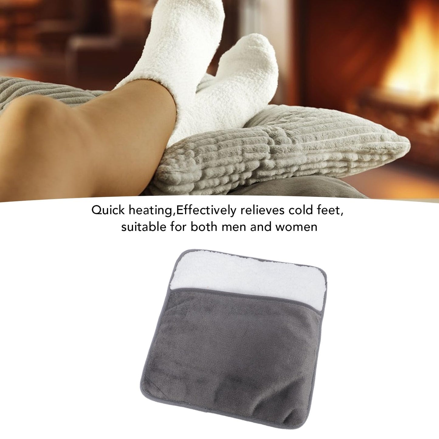 Riuulity Electric Heated Foot Warmer, Soft Cotton USB Plug in Foot Heating Pad for Home Office Travel Provides Cozy Warmth with Cushion Function