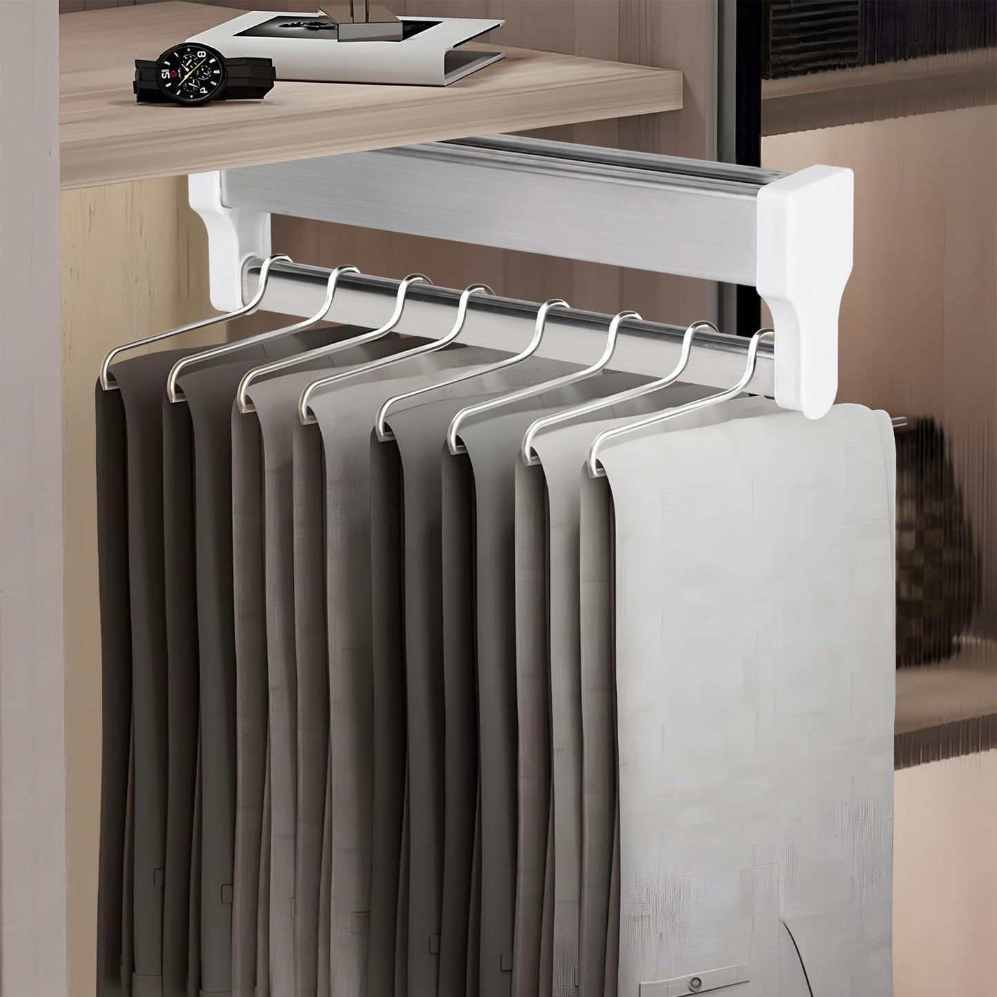 DBREAKS Extendable Clothes Rail for 300 mm Depth