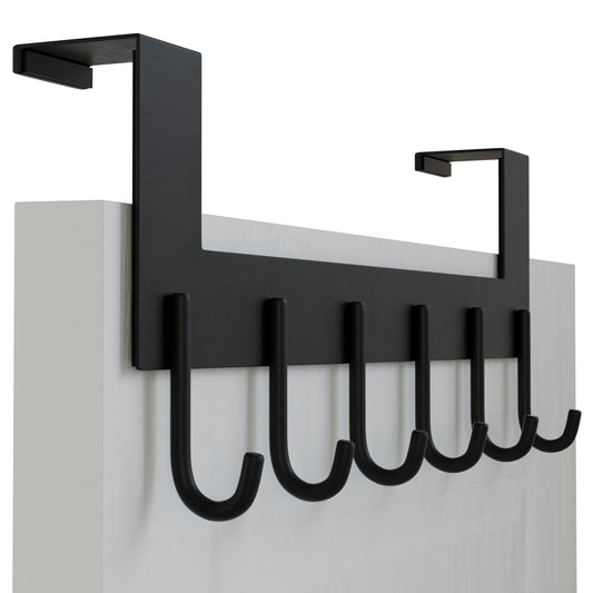 WEBI Over The Door Hooks for Hanging Door Hanger,Over Door Towel Rack,Over The Door Coat Hanger Rack for Towels,Clothes,Back of Bathroom,Black