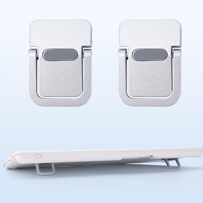 Penitue 2pcs Mini Keyboard Riser, Zinc Alloy Portable Small Laptop Tilt Stand Lifter Feet Foldable & Invisible Self-Adhesive Computer Notebook Holder