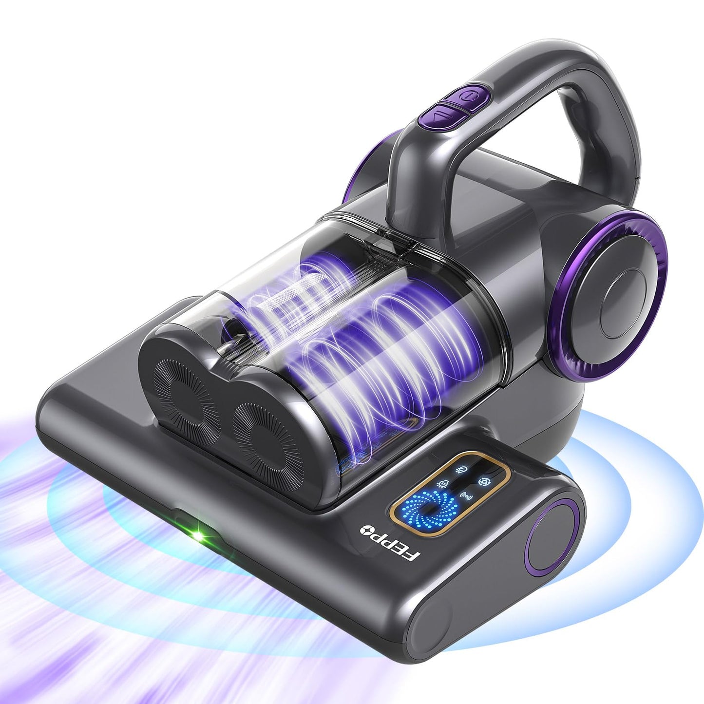 FEPPO Mattress Vacuum Cleaner, 16Kpa Bed Vacuum Cleaner with 253.7nm UV-C Light, HEPA Filter, 140?F Heat & Ultrasonic, Versatile Handheld Vacuums for