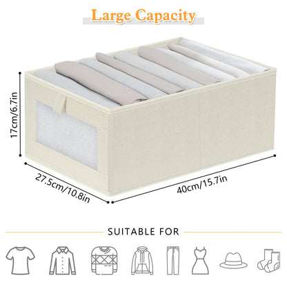HOTOOLME Wardrobe Organiser Foldable Linen Drawer Storage Box 4 Pack