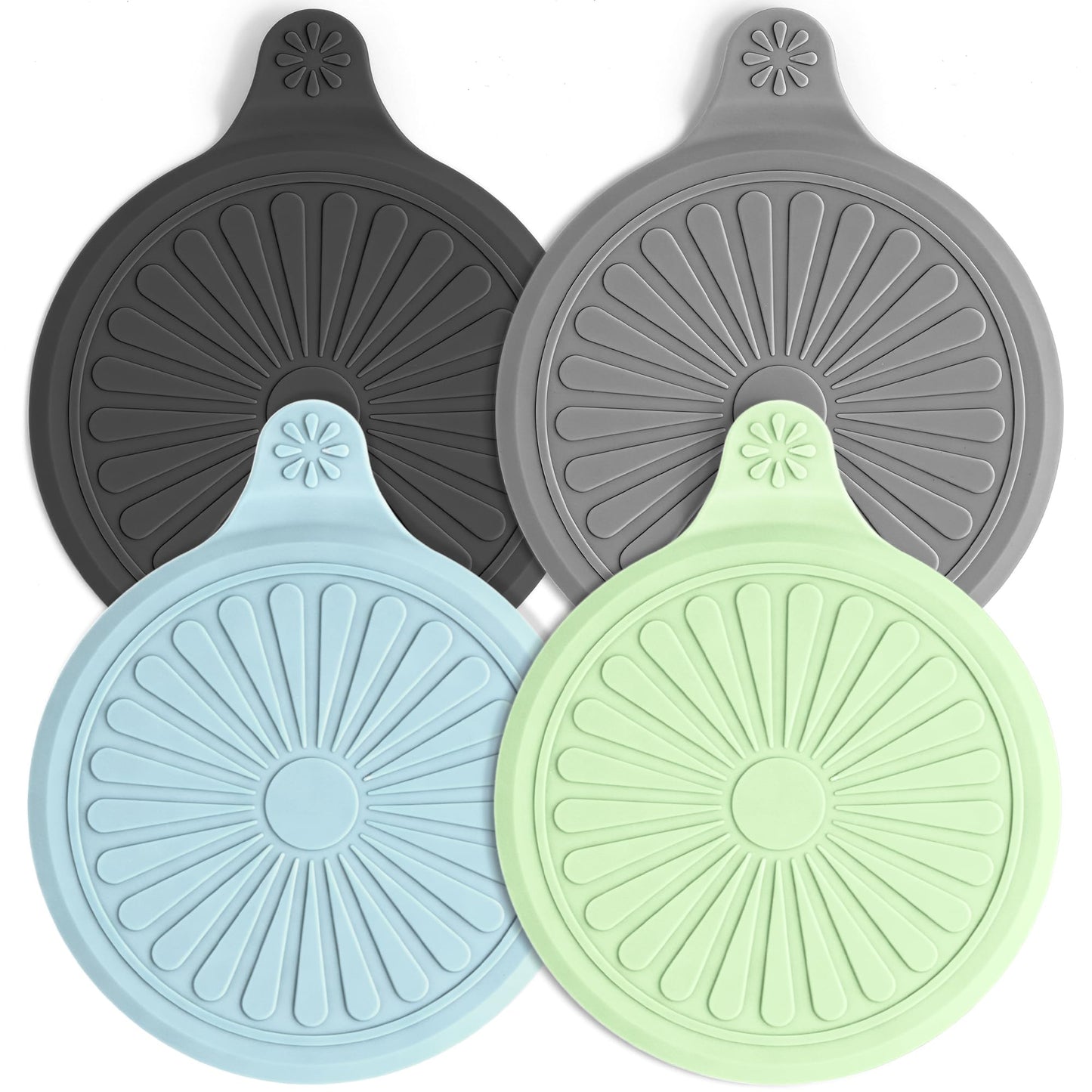 TidyBliss Bathtub Drain Stopper Plug 4 Pack, Silicone Bath Tub Flat Suction Cover for Stopping Water Hair from Shower Sink Bathroom Accessories