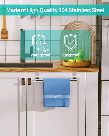 HapiRm Over Door Towel Rail - Kitchen Towel Holder for Cabinet Door, 2 Pack