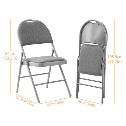 BOOSDEN Padded Folding Chairs 2 Pack, Fabric Foldable Chair with Cushion
