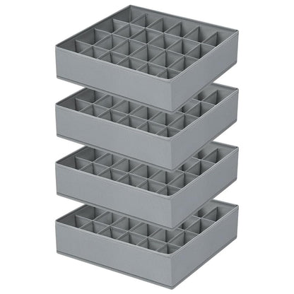 Homsorout Sock Organisers Drawer Organiser Dividers - 4 Pack 24 Cell Underwear Closet Cabinet Organizer Foldable Wardrobe Storage Boxes for Baby