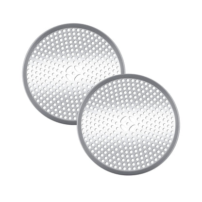 2Pack Shower Drain Hair Catcher Stainless Steel & Silicone Bath Shower Drain Protector Mesh Sink Strainer Drain Filter Shower Plughole Cover for