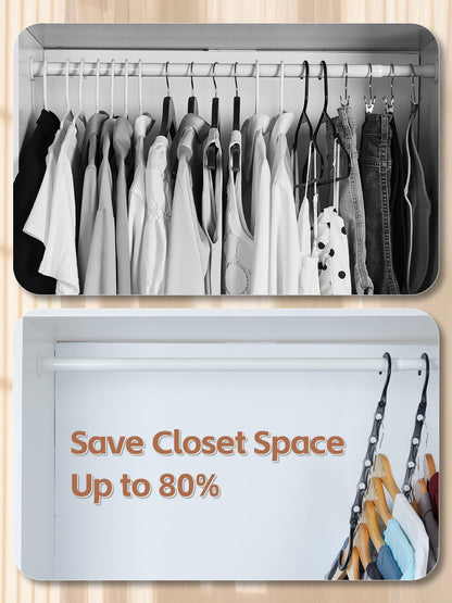 HOUSE DAY Space Saving Hanger 20 Pack Sturdy Black Magic Hangers for Closet Organizers and Storage for Heavy Clothes