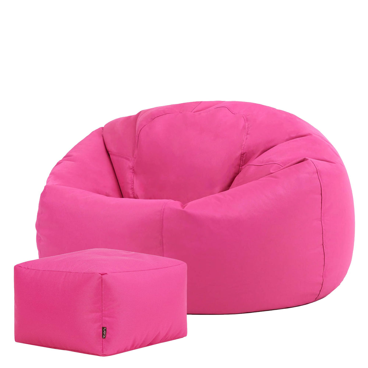 Bean Bag Bazaar Kingston Outdoor Bean Bag & Footstool with Filling, Pink