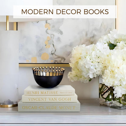 kroucoco Decorative Faux Books - Set of 3 Linen Storage Boxes for Coffee Table, Bookshelf & Home Decor (Sage-beige)