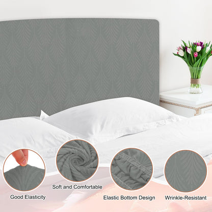sourcing map Bed Headboard Slipcover, 120cm Jacquard Fabric Stretch Protector Covers, Dustproof Cover for 1.2m Headboard Bedroom Decor, Dark Gray