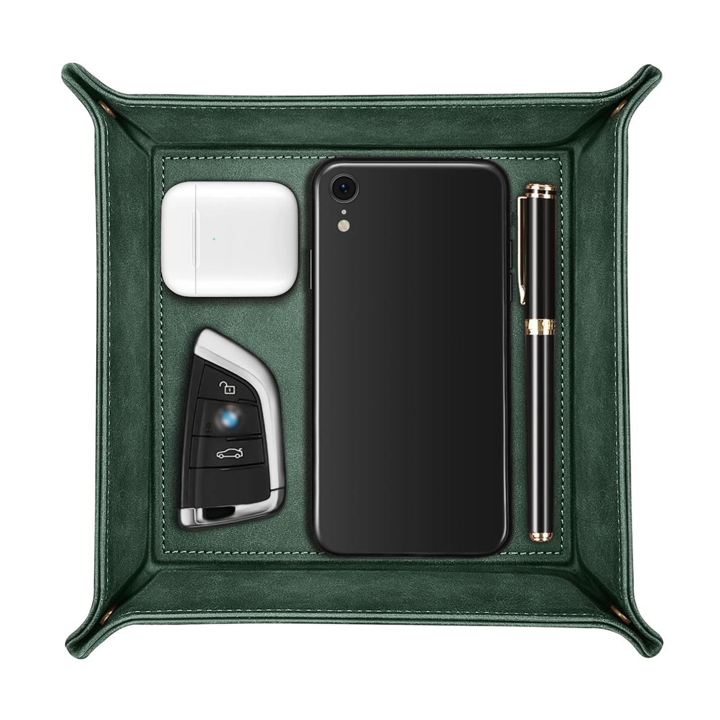 SITHON Valet Tray Premium PU Leather Desktop Storage Organizer