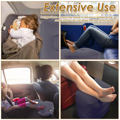 Airplane Footrest, Inflatable Foot Rest for Kids,3 Layer Height Adjustable Inflatable Airplane Foot, Toddlers Travel Bed Box