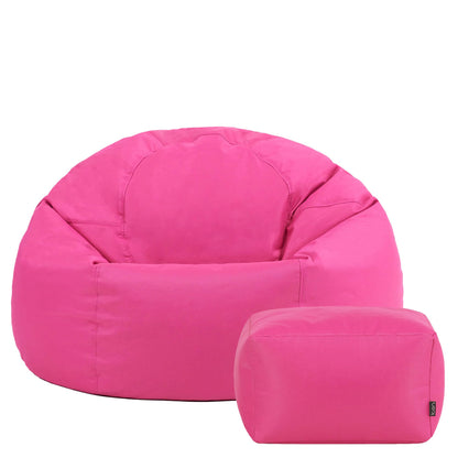 Bean Bag Bazaar Kingston Outdoor Bean Bag & Footstool with Filling, Pink