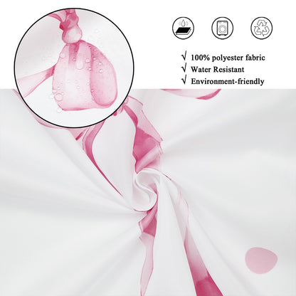 GCIREC Shower Curtain, 180x200cm, Pink Cute Aesthetic Bowknot Bows Waterproof Fabric Machine Washable Bathroom Curtain with Hooks