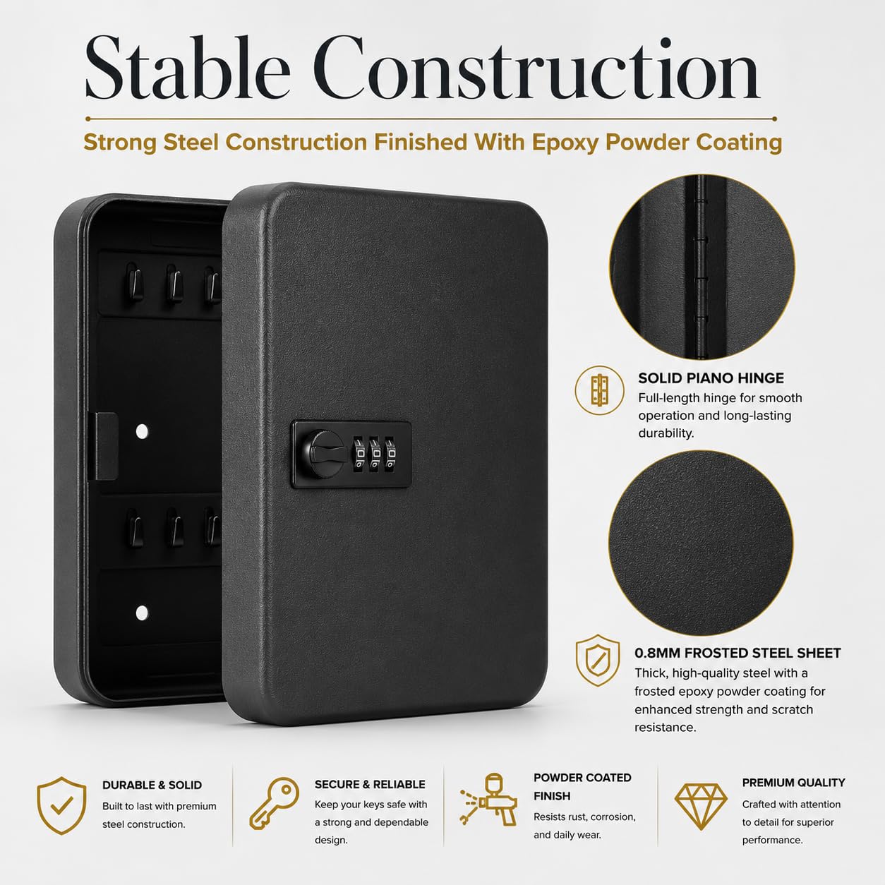 LDS® 20-Key Cabinet Combination Lock with Key Tags – Key Box Wall Mounted