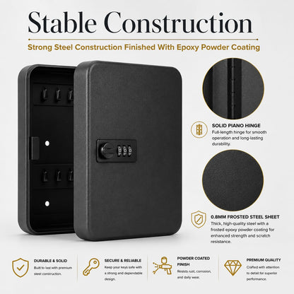 LDS® 20-Key Cabinet Combination Lock with Key Tags – Key Box Wall Mounted