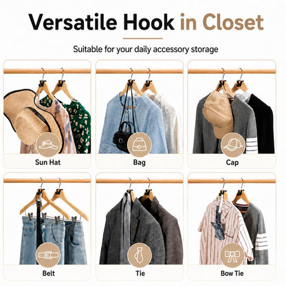 HOUSE DAY Space Saving Hangers 20 Pack, Smart Hangers for Clothes, Black