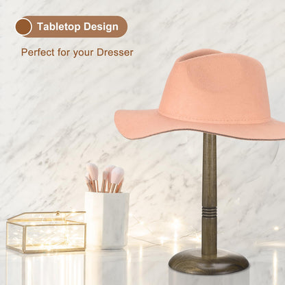 Uxcell Hat Rack Stand and Tabletop Wig Display Stand with Dome Design 17 Inch Height for Baseball Caps, Fedora, Wigs, Coffee