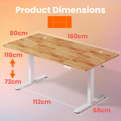 HUANUO Standing Desk 160x80cmcm mit 4 Memory height settings