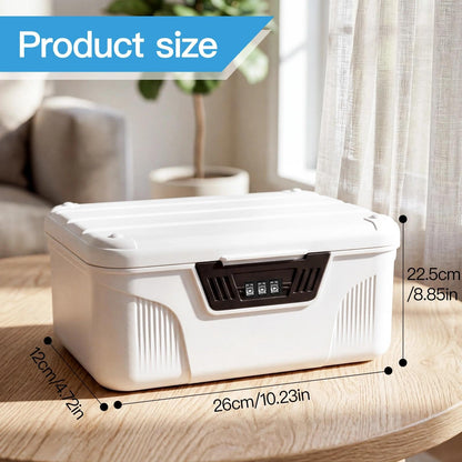 Zynaxir Lockable Storage Box Lockable Medicine Box Lockable Box Medicine Lock Box with Code Locked Storage Box for Kitchen Home, School, Office