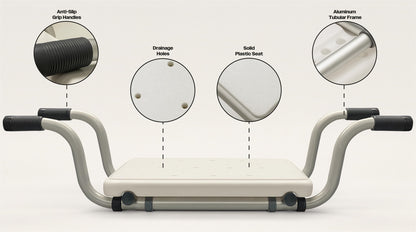 Aidapt Suspended Bath Seat with Telescopic Arms – Adjustable 73–83cm | Non-Slip Handles